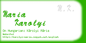 maria karolyi business card